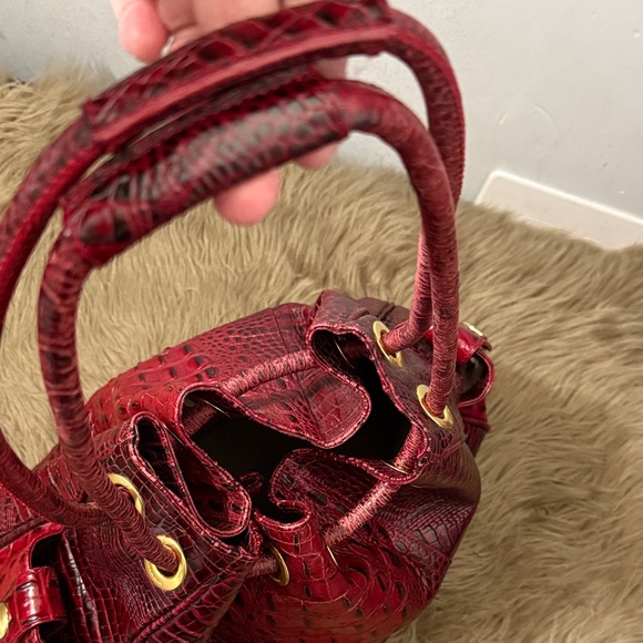 Brahmin Belinda Melbourne Red Crocodile-Embossed Women's Bag medium / large - Picture 11 of 15